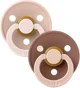 Set 2 suzete rotunde din latex BIBS Studio Colour Blush Woodchuck mix (0-6 luni) foto