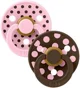 Set 2 suzete rotunde din latex BIBS Studio Colour Polka dot Baby Pink/Mocha (0-6 luni) foto