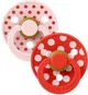 Set 2 suzete rotunde din latex BIBS Studio Colour Polka dot Blossom/Candy Apple (0-6 luni) foto