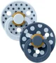 Set 2 suzete rotunde din latex BIBS Studio Colour Polka dot Baby Blue/Steel (6-18 luni) foto