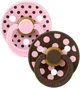 Set 2 suzete rotunde din latex BIBS Studio Colour Polka dot Baby Pink/Mocha (6-18 luni) foto