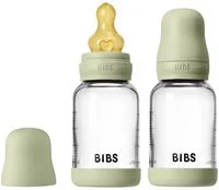 Set 2 biberoane din sticla BIBS Sage cu tetina din latex flux lent, 120 ml foto