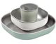 Set de masa din otel inoxidabil Beaba Sage Green, 4 piese foto