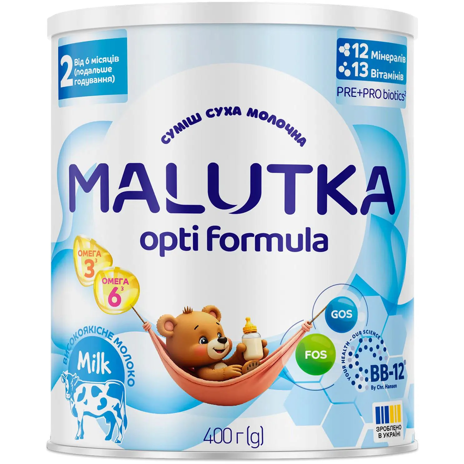 image for Молочная смесь Малютка Opti Formula 2 (6-12 мес.), 400 г foto