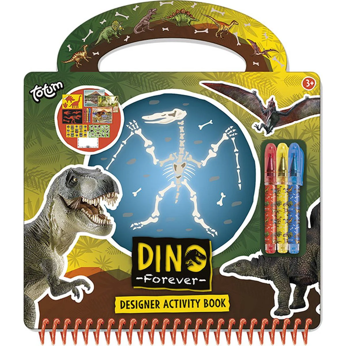 image for Творческий набор Dino Totum с трафаретами, наклейками, игровыми листами и ручками foto