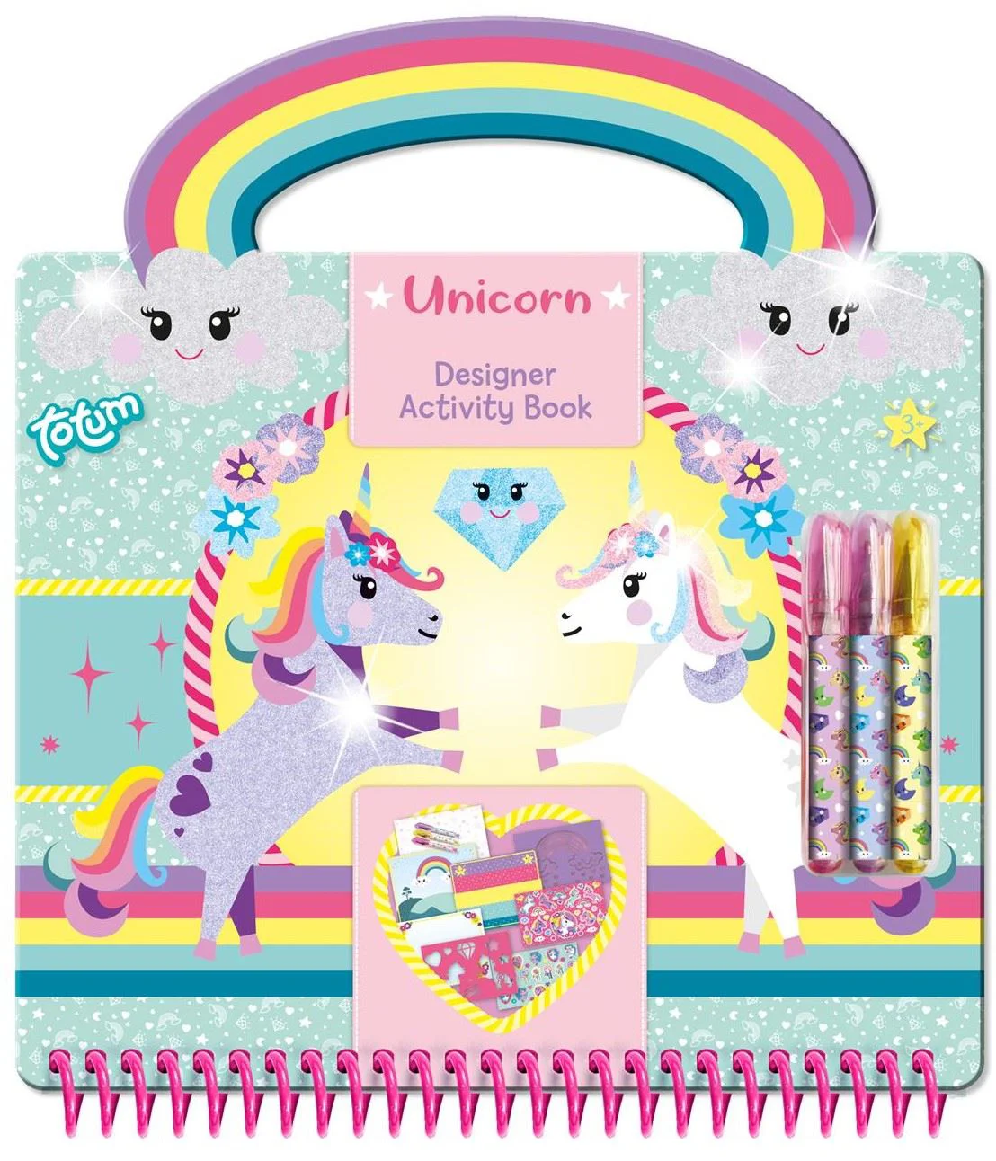 image for Творческий набор Unicorn Totum с трафаретами, наклейками, игровыми листами и ручками foto