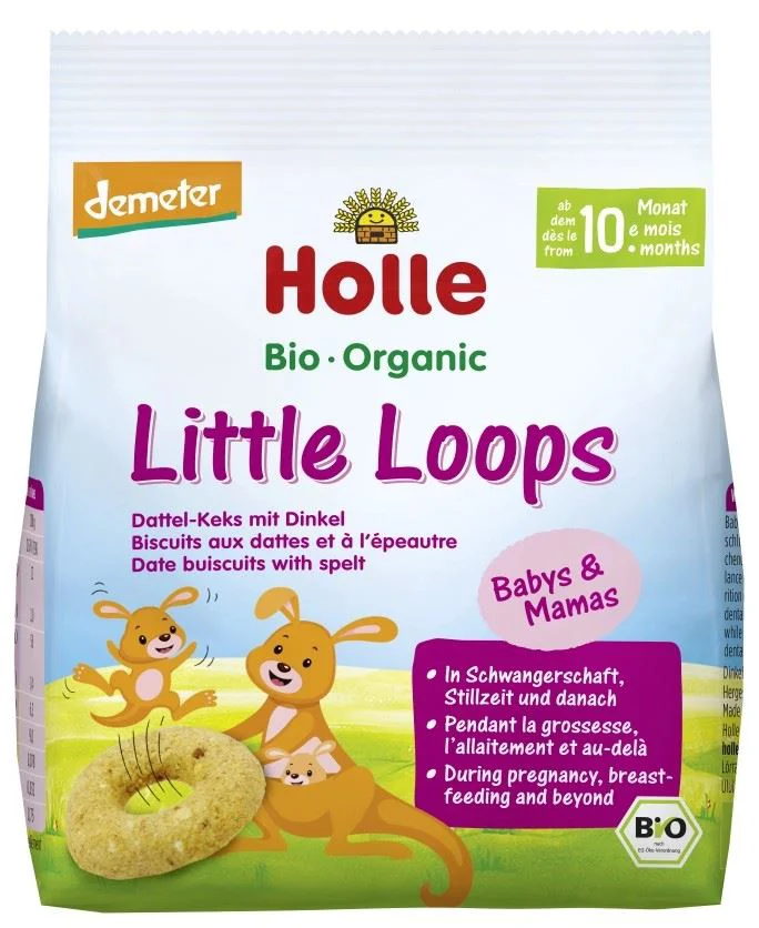 image for Печенье Holle из спельты и фиников Bio Little Loops, 80 г foto