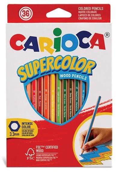 image for Set creioane colorate hexagonale Carioca Supercolor, 36 buc. foto
