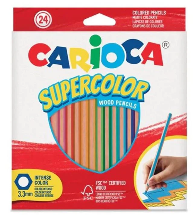 image for Set creioane colorate hexagonale Carioca Supercolor, 24 buc. foto