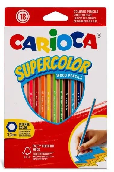 image for Set creioane colorate hexagonale Carioca Supercolor, 18 buc. foto