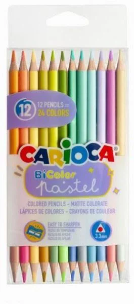 image for Set creioane colorate bicolore Carioca Pastel, 12 buc. foto