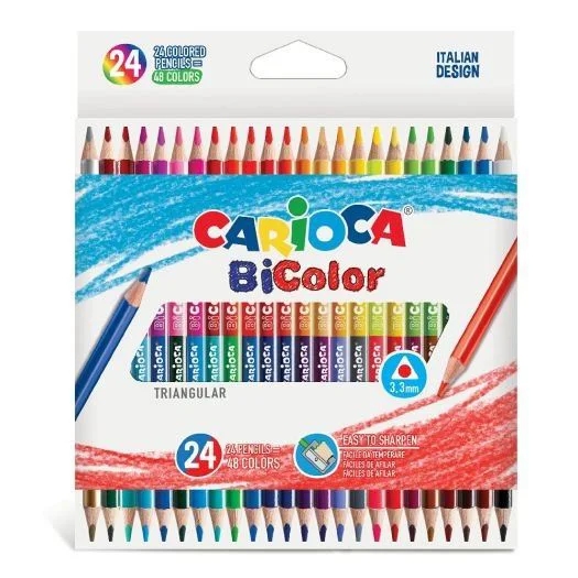 image for Set creioane colorate bicolore Carioca, 24 buc. foto