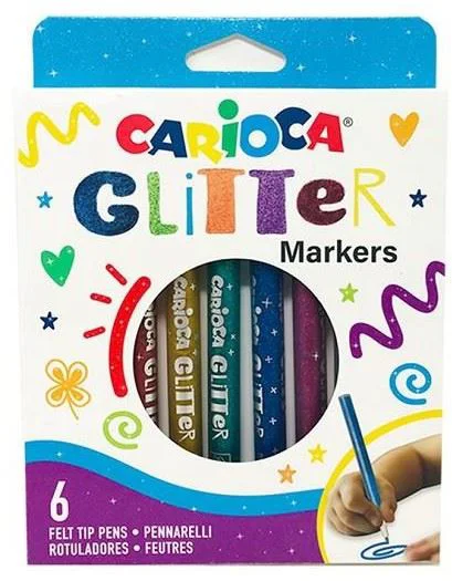 image for Set carioci cu glitter Carioca, 6 buc. foto