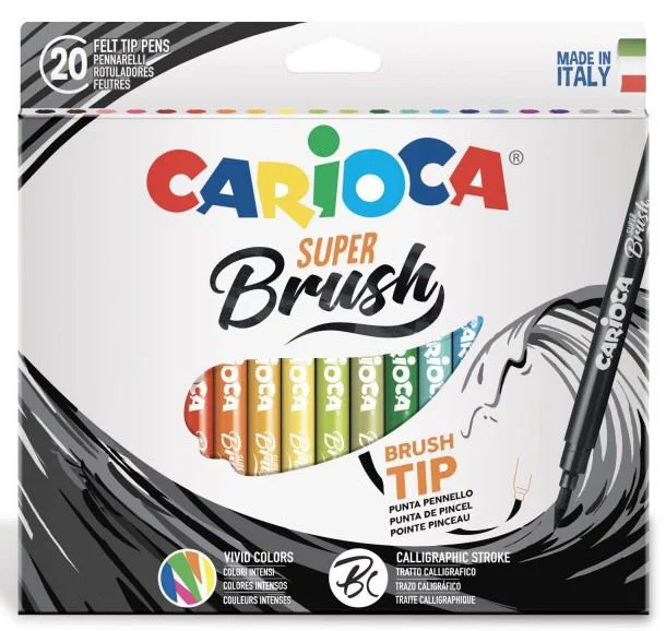 image for Set carioci cu varf pensula Carioca Super Brush, 20 buc. foto