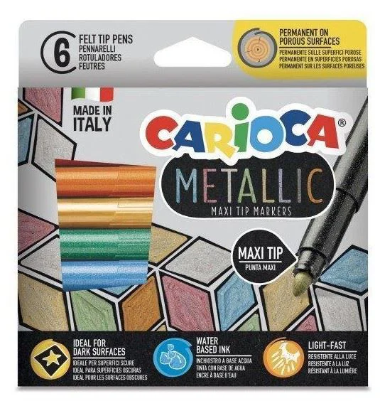 image for Set carioci metalice Carioca Metallic Maxi, 6 buc. foto