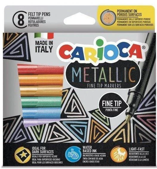 image for Набор металлических фломастеров Carioca Metallic Fine, 8 шт. foto