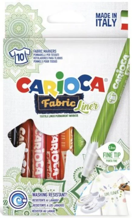 Набор фломастеров для ткани Carioca Fabric, 10 шт. foto