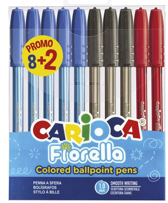 image for Набор шариковых ручек (синий+черный+красный) Carioca Fiorella, 10 шт. foto