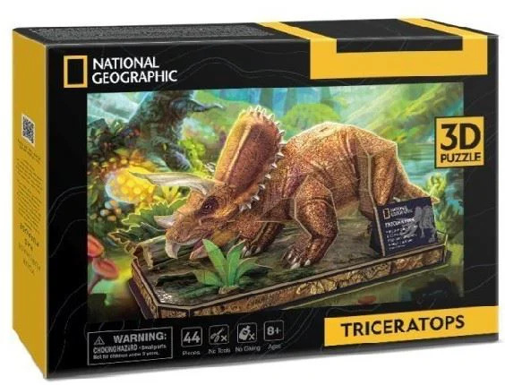 image for Puzzle 3D Triceratops National Geographic CubicFun foto