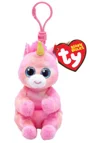 Breloc de plus TY Beanie Boos Unicorn Roz, 12 cm foto
