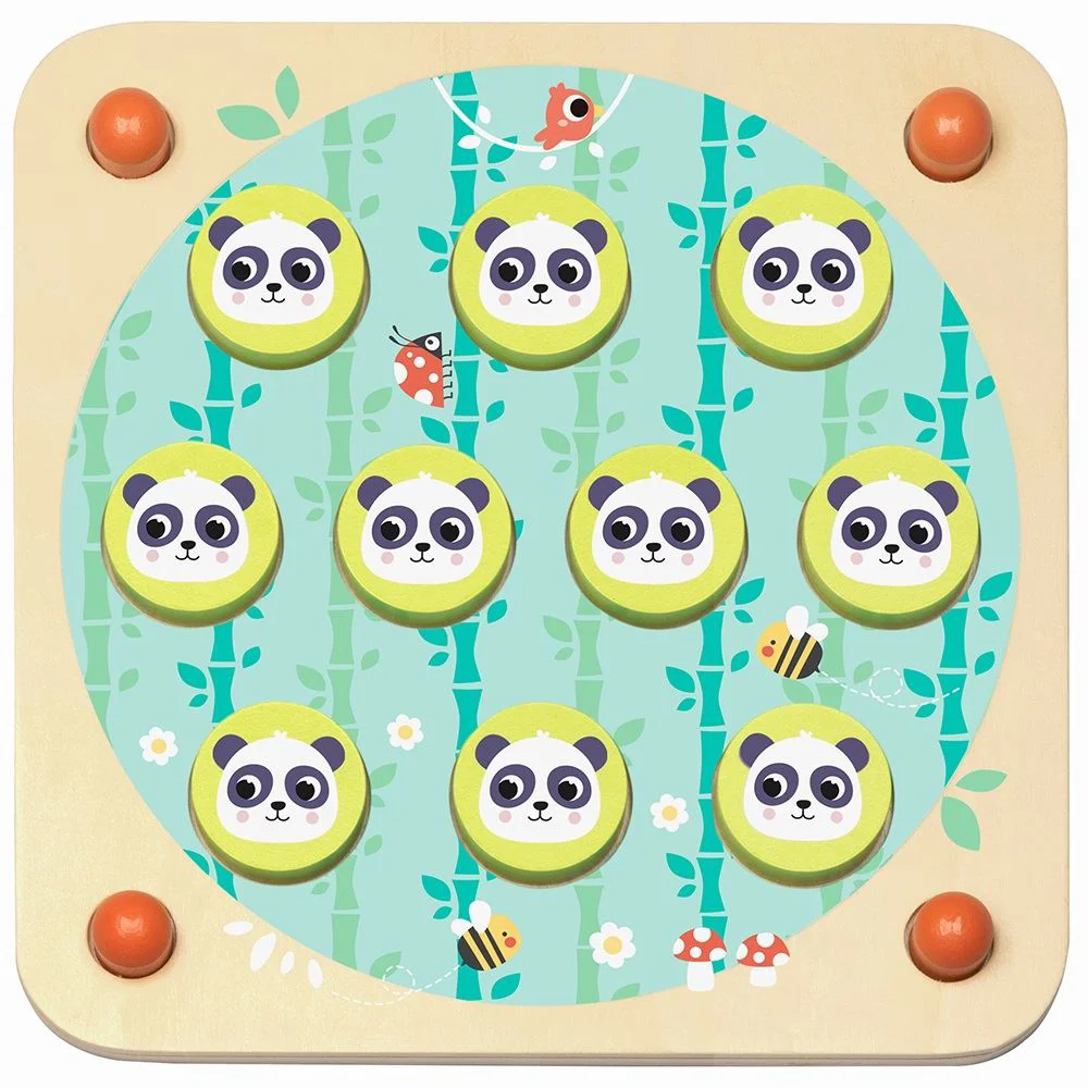 Joc 2 in 1 din lemn Tooky Toy Memorie si Tic Tac Toe foto
