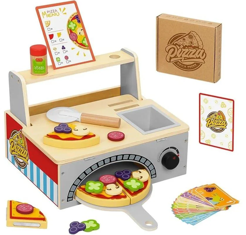 image for Деревянный игровой набор Tooky Toy Пицца foto