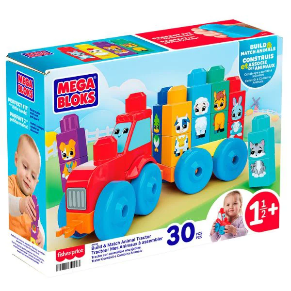 image for Set de constructie educativ Mattel Tractor cu animale foto