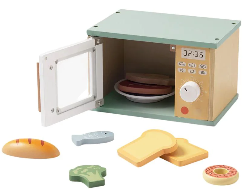 image for Деревянный игровой набор Tooky Toy Микроволновая печь foto