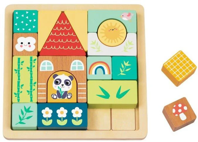 image for Puzzle din lemn Tooky Toy Block Panda foto