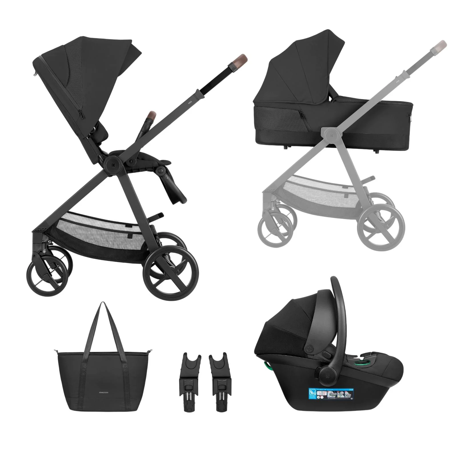 image for Carucior 3 in 1 KikkaBoo Mia Black 2026 foto