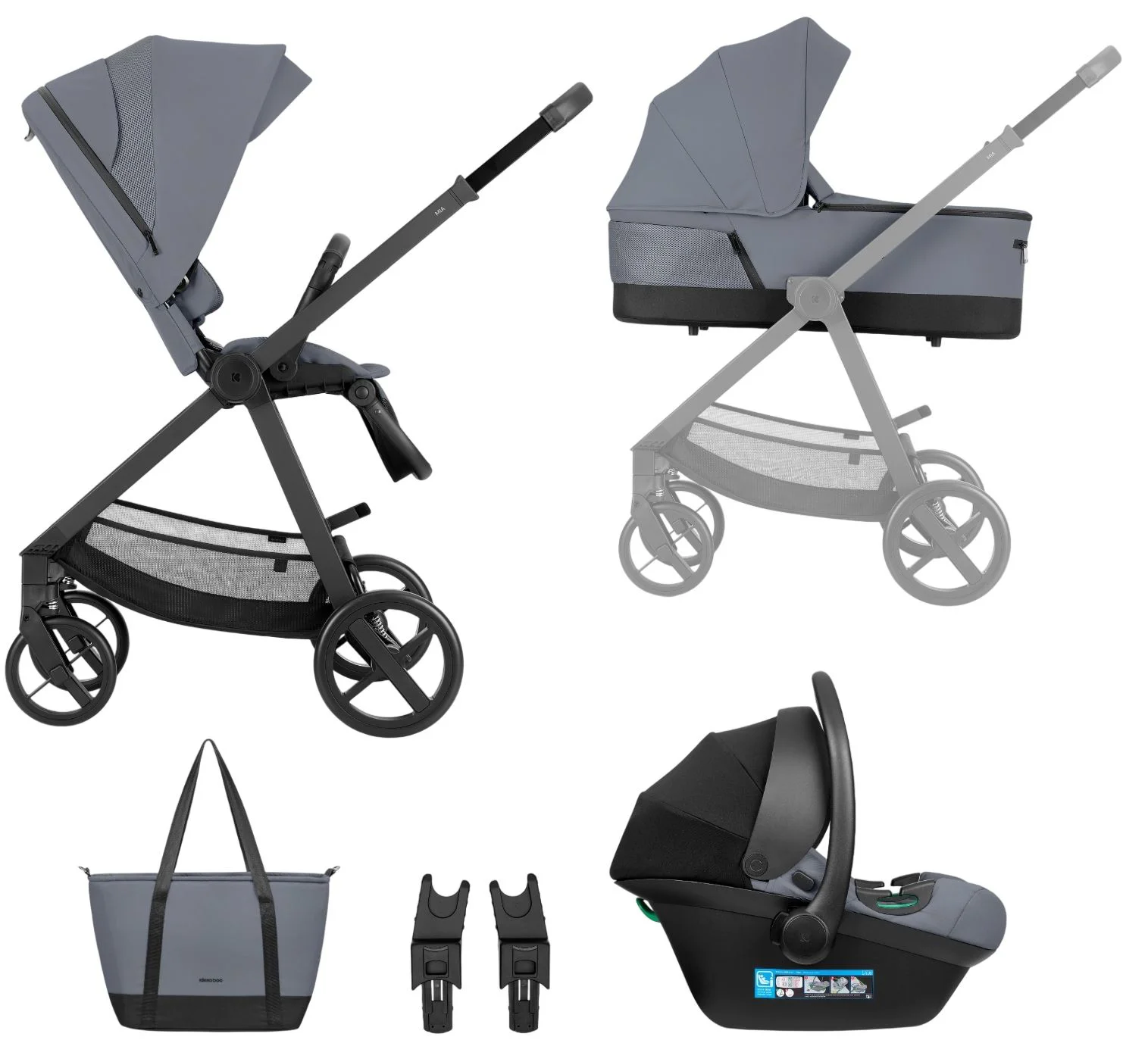 image for Carucior 3 in 1 KikkaBoo Mia Grey 2026 foto