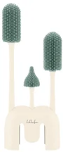 Set 3 perii pentru biberon din silicon cu suport KikkaBoo Platinum Sage foto
