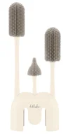 Set 3 perii pentru biberon din silicon cu suport KikkaBoo Platinum Sand foto