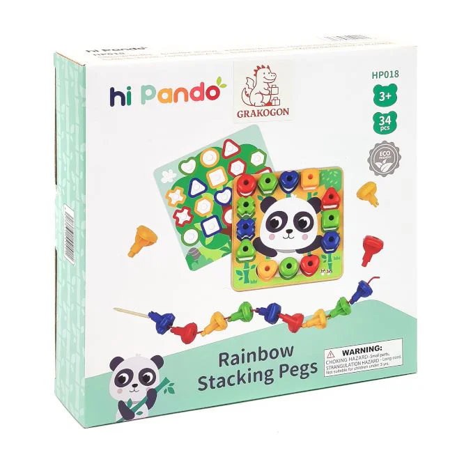 image for Деревянный игровой набор 2 в 1 Tooky Toy Мозаика и шнуровка foto