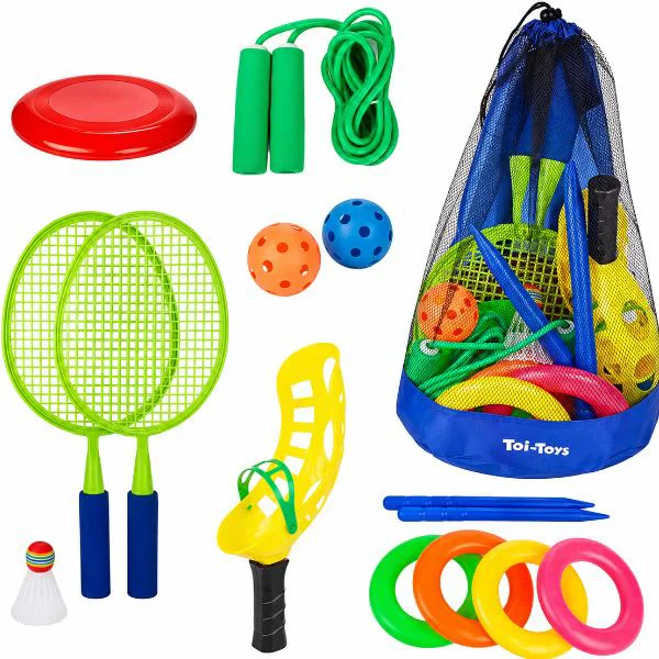 Set de jocuri sportive in geanta pentru exterior Toi-Toys Play Out, 15 piese foto