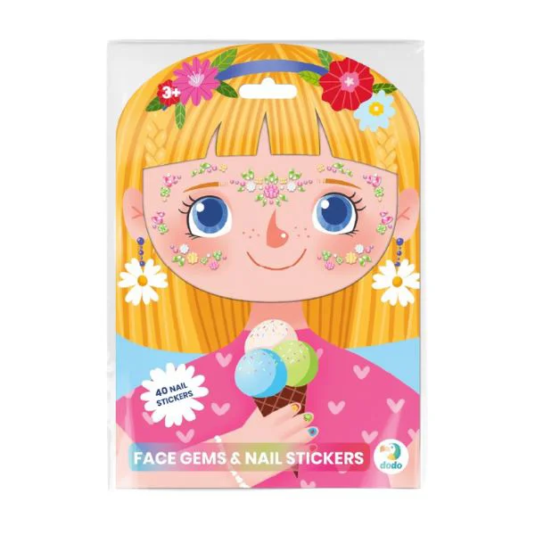Set de pietricele si stickere pentru fata si unghii Dodo "Zana florilor" foto