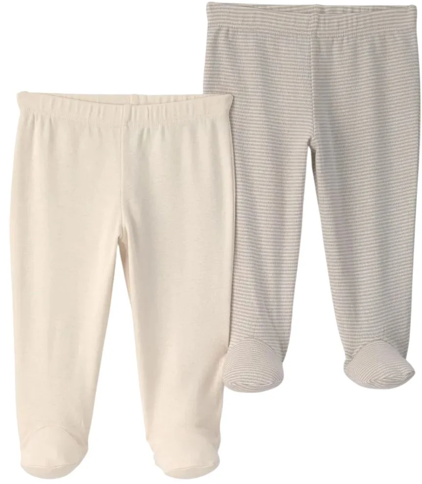 image for Carter's Set 2 perechi de pantaloni cu talpa Beige Stripes foto
