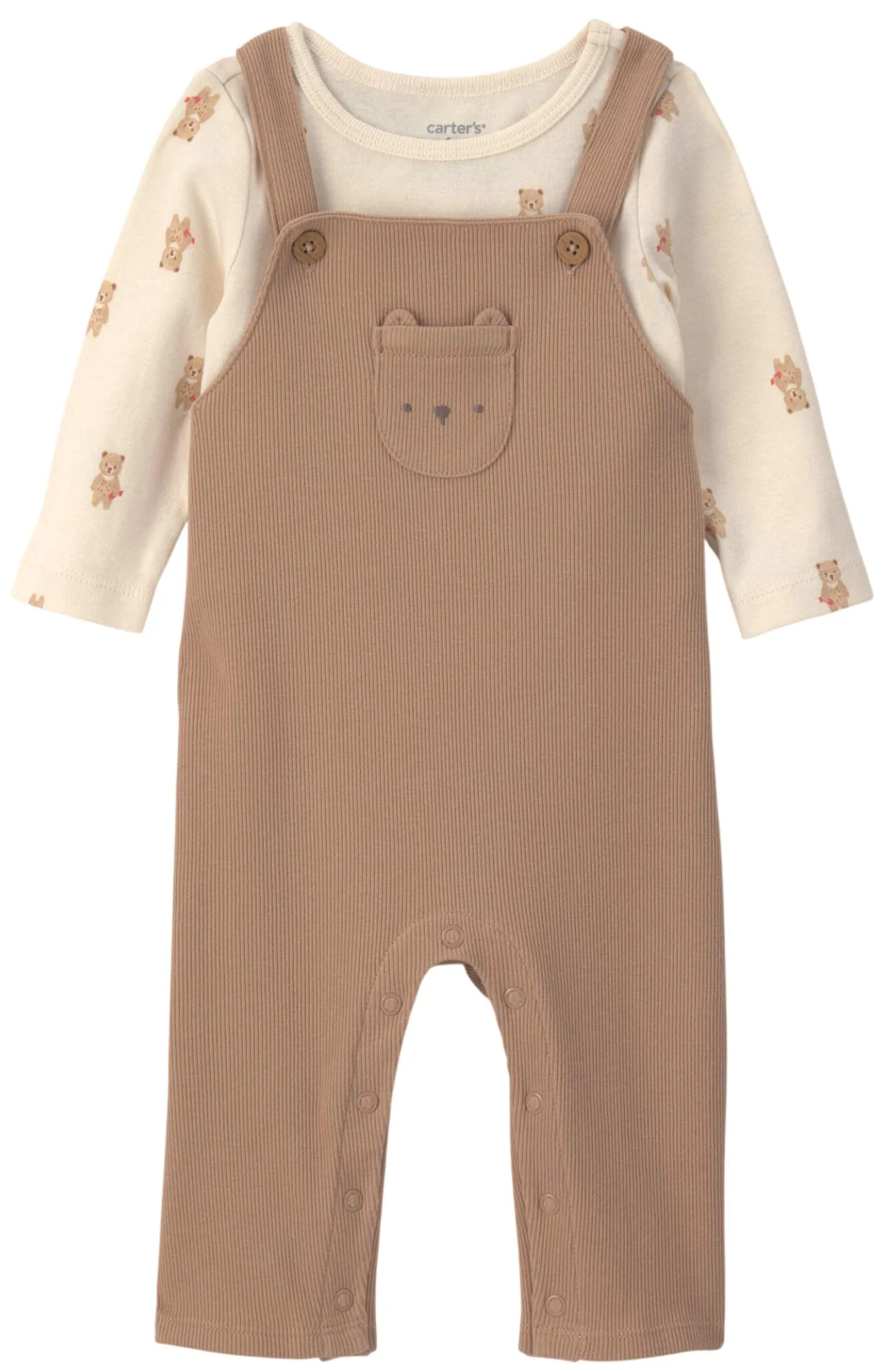 Carter's Set 2 piese Teddy Bear - salopeta si tricou cu maneca lunga foto