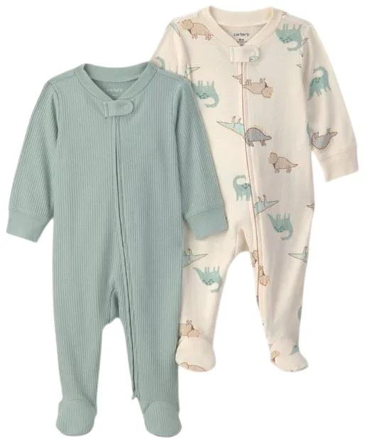 Carter's Set 2 pijamale cu talpa Green & Dinos foto