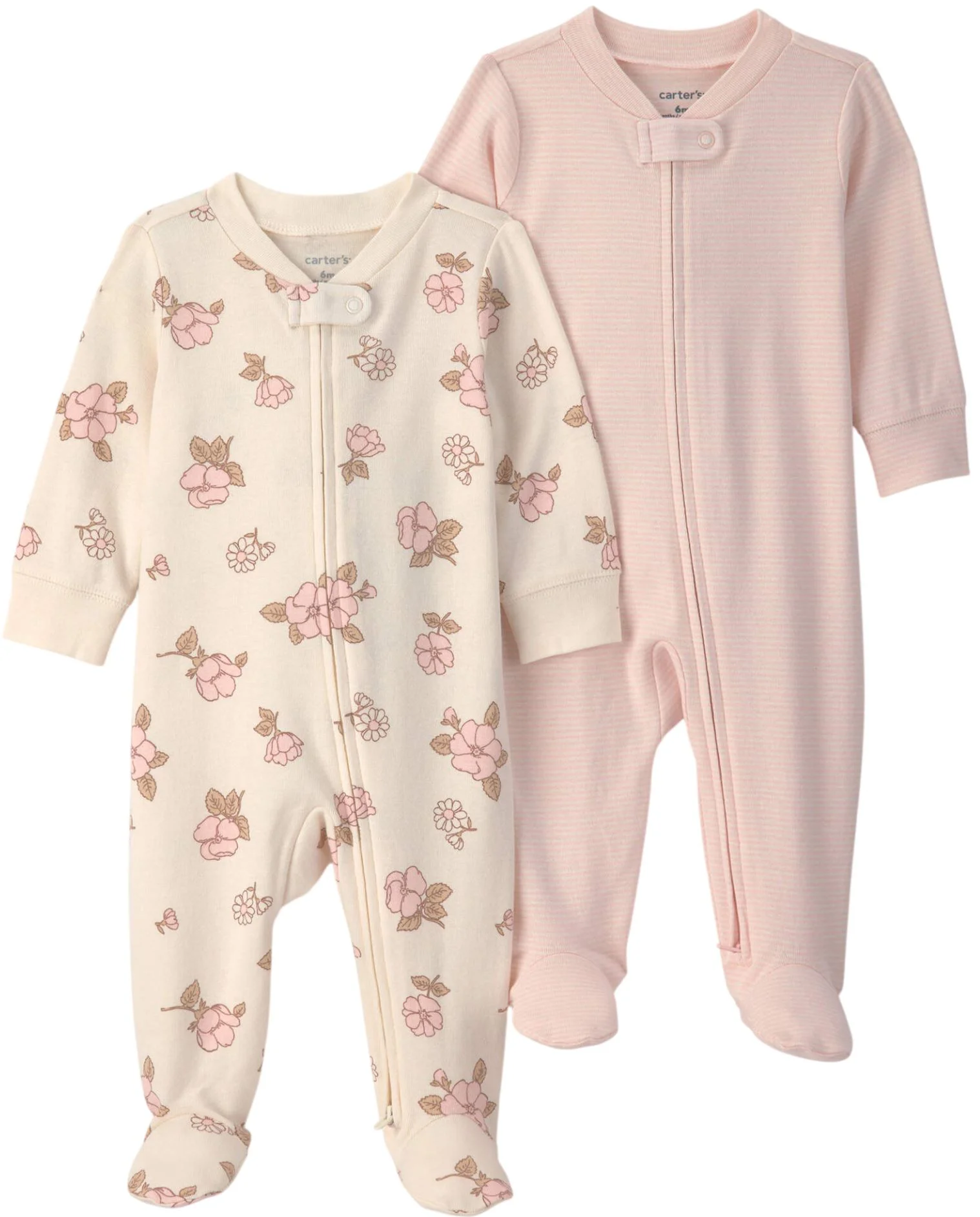 image for Carter's Набор из 2 пижам с закрытыми ножками Floral & Stripes foto