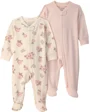 Carter's Set 2 pijamale cu talpa Floral & Stripes foto