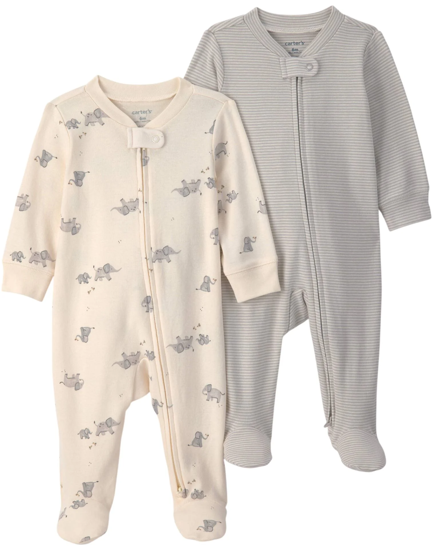 image for Carter's Set 2 pijamale cu talpa Elephant & Stripes foto