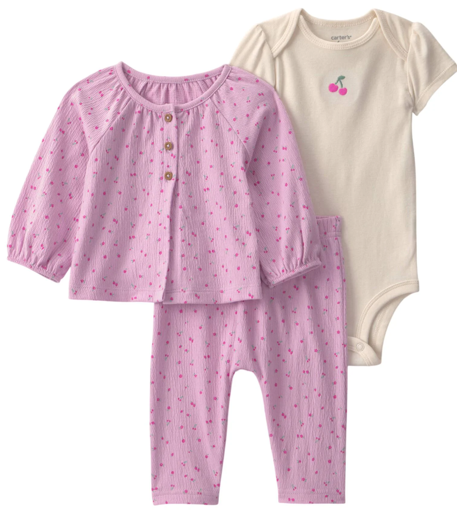 Carter's Set 3 piese Cherry - bluza, body si pantaloni foto