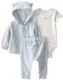 Carter's Set 3 piese Terry Bear - vesta cu gluga, pantaloni si body foto