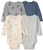 Carter's Set 4 body cu maneca lunga Safari & Stripes foto