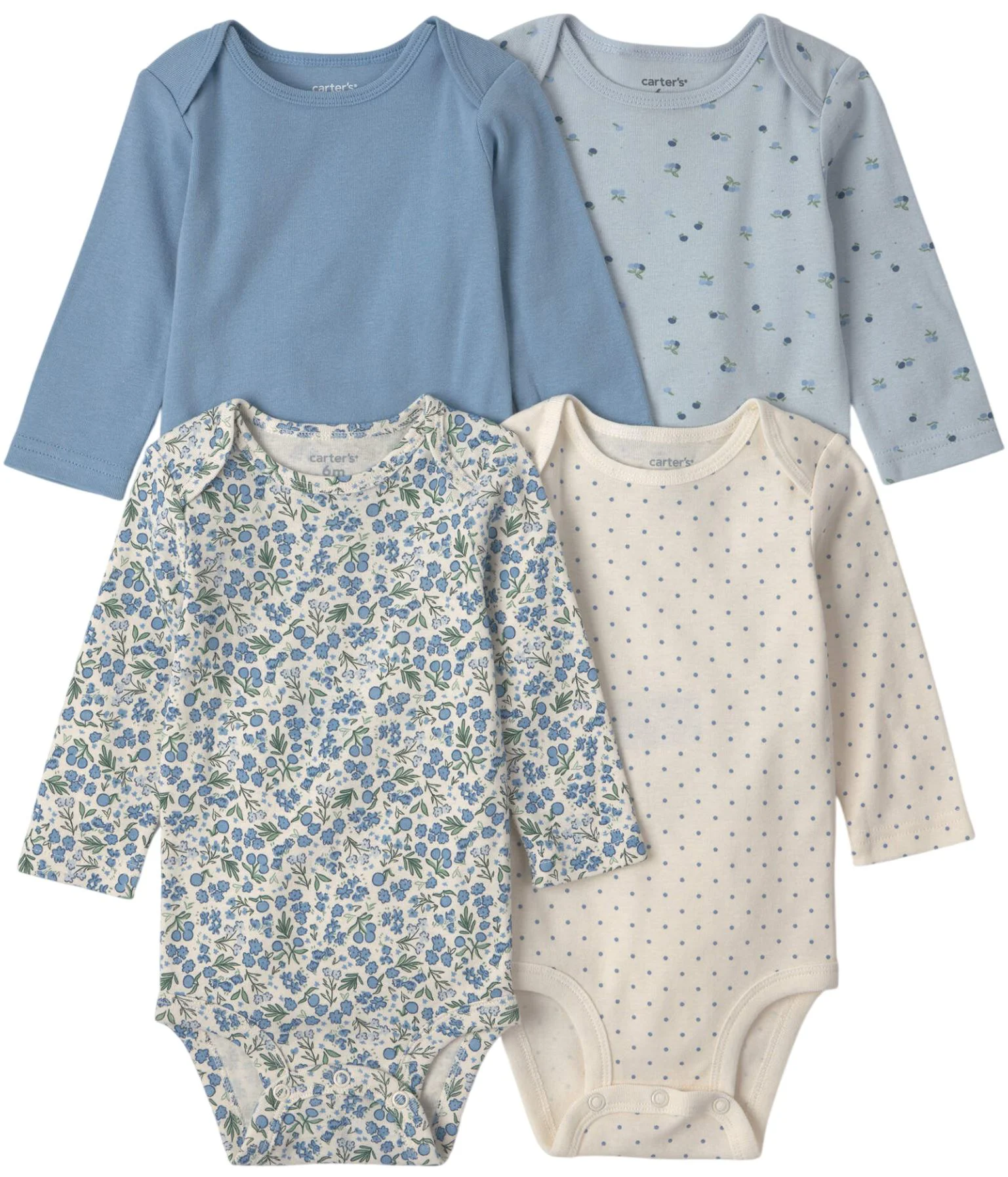 Carter's Set 4 body cu maneca lunga Blueberries & Polka Dots foto