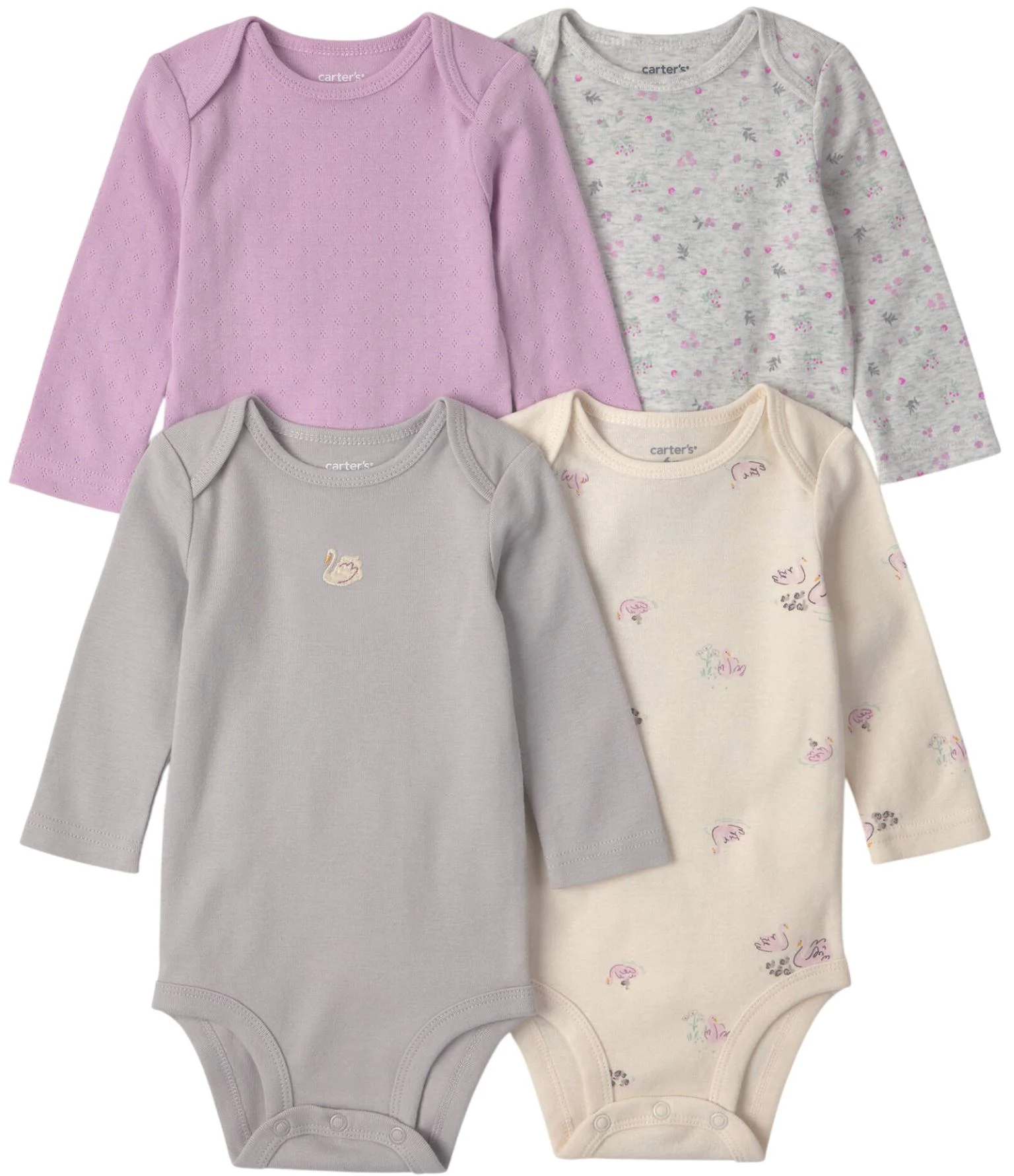 image for Carter's Набор из 4 боди с длинным рукавом Swans & Pointelle foto