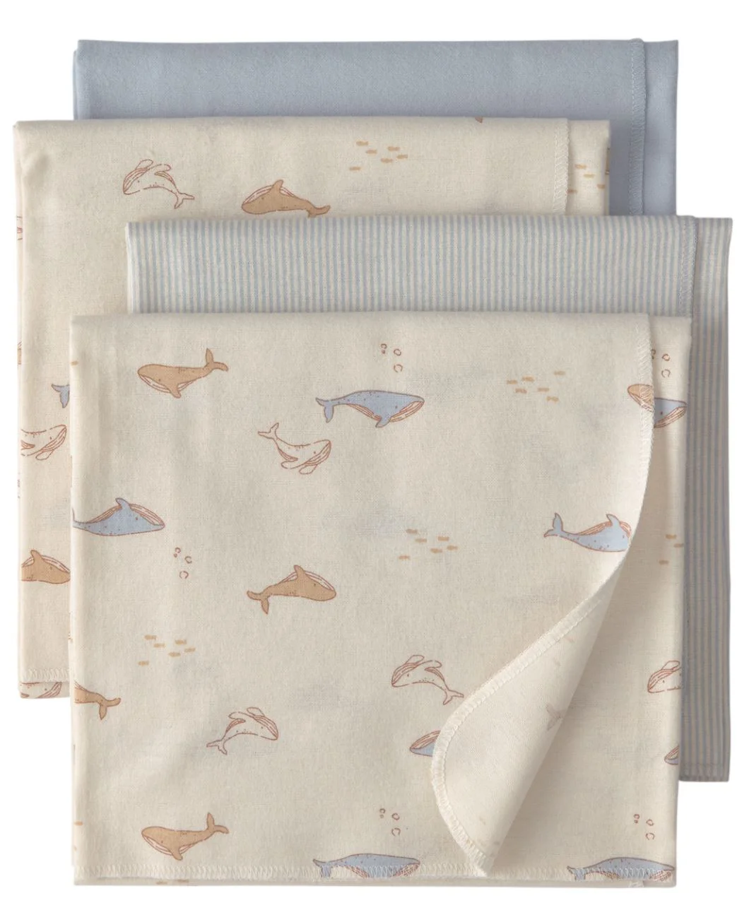image for Carter's Set 4 paturele Whale & Stripes foto