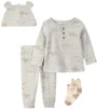 Carter's Set 4 piese Bear - tricou cu maneca lunga, pantaloni, caciulita si sosete foto