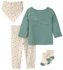 Carter's Set 4 piese Whale - tricou cu maneca lunga, pantaloni, bandana si sosete foto